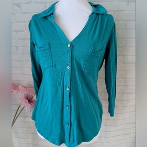 Express Teal Button-Down Women's Shirt
